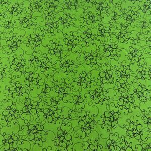 VTG Green Elegant Scroll by Loralie Harris for Loralie Designs Fabric - 7/8 Yard